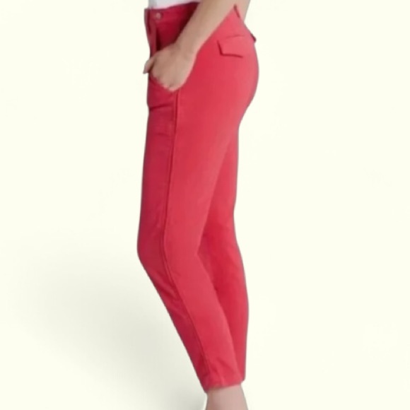 PISTOLA Straight Leg Cropped Jeans Organic Hibiscus Flap Pockets Mid Rise NWT - Picture 2 of 6